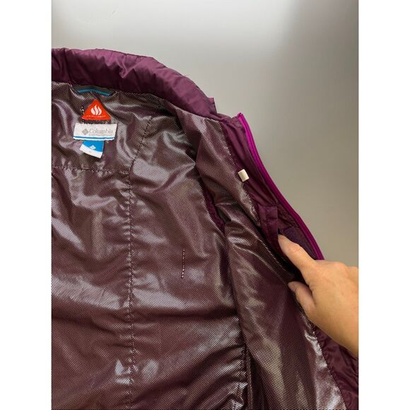 Columbia Omni Heat Light Vest YOUTH Size M Purple plum Full Zip Pockets - Picture 11 of 13